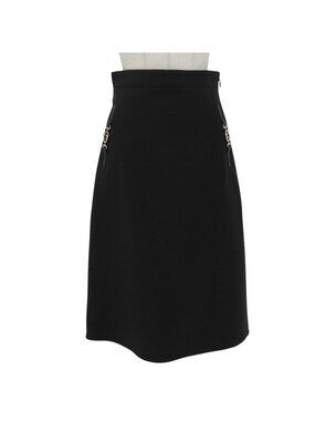Gucci Silk Wool Interlocking G Skirt Black 38